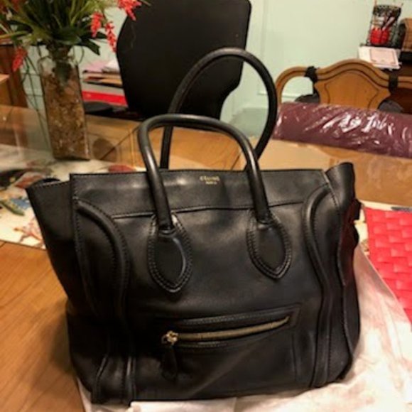 (Used) CÉLINE Mini Luggage Tote - Black - Picture 3 of 8
